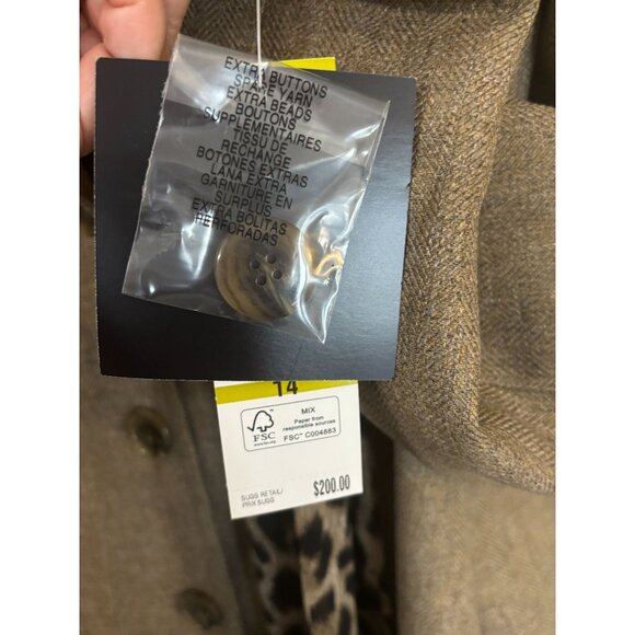 Le Suit Taupe Pant Suit Set Leopard Scarf Womens Size 14 Lush Valley 2 Piece NWT - Picture 5 of 16